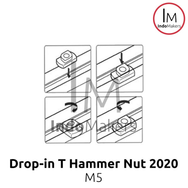 T Hammer Nut M5 Drop-In Aluminium Profile 2020 - Image 5