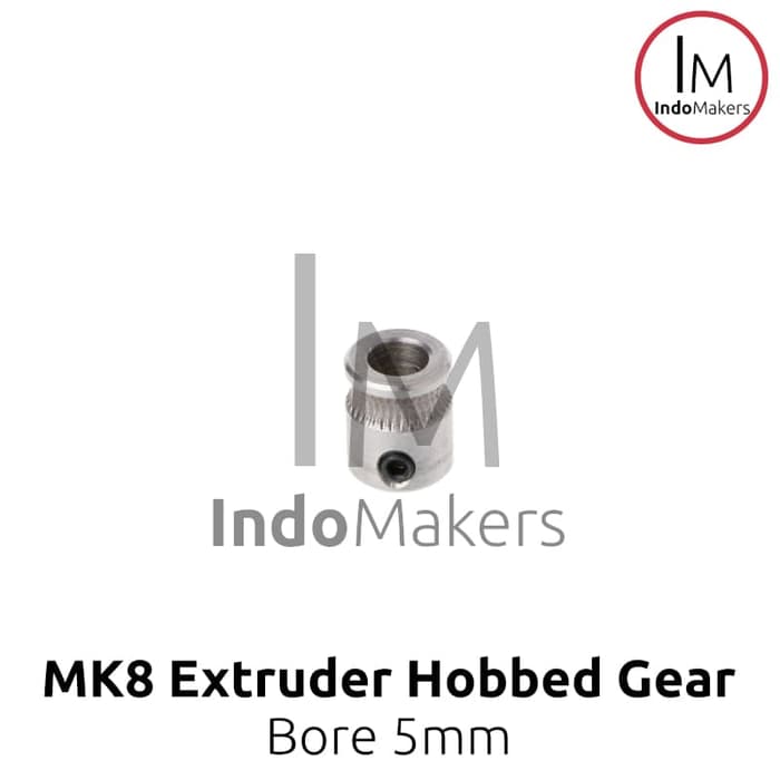 MK8 Drive Hobbed Gear Pulley for 1.75mm filament, 5mm shaft bore - Image 4
