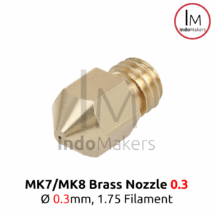 MK8 Brass 3D Printer Nozzle 0.3mm, for 1.75mm Filament Diameter M6
