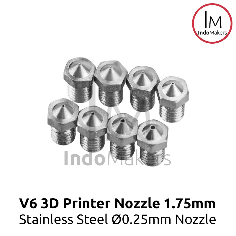 Stainless 3D Printer Nozzle E3D V6 0.25 nozzle, 1.75 Filament Diameter - Image 3