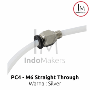 Pneumatic Connectors PC4-M6 Straight Through Bowden 1.75 Silver