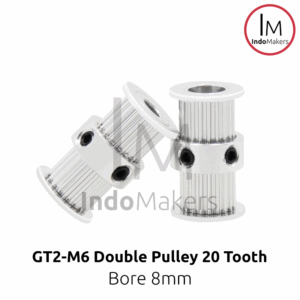 GT2-M6 Double Pulley 20 Tooth Bore 8mm Aluminium