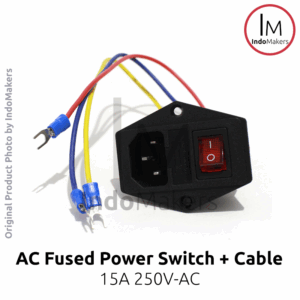 AC Power Rocker Switch 250V Fused 15A Socket Switch 3 Pin with Cables