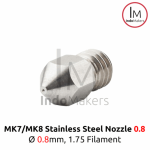 MK8 Stainless 3D Printer Nozzle 0.8mm, for 1.75mm Filament Diameter M6