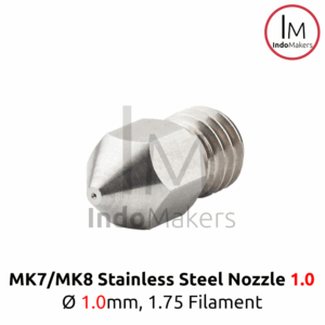 MK8 Stainless 3D Printer Nozzle 1.0mm, for 1.75mm Filament Diameter M6
