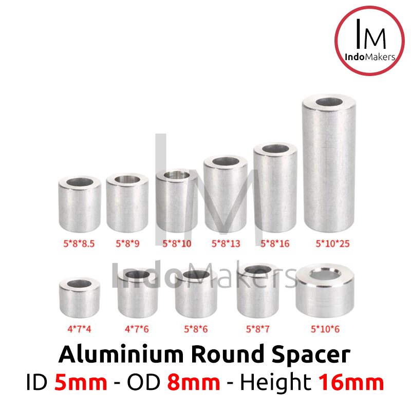 Aluminium Spacer Openbuilds M5 x OD 8mm x Tinggi 16mm - Image 4