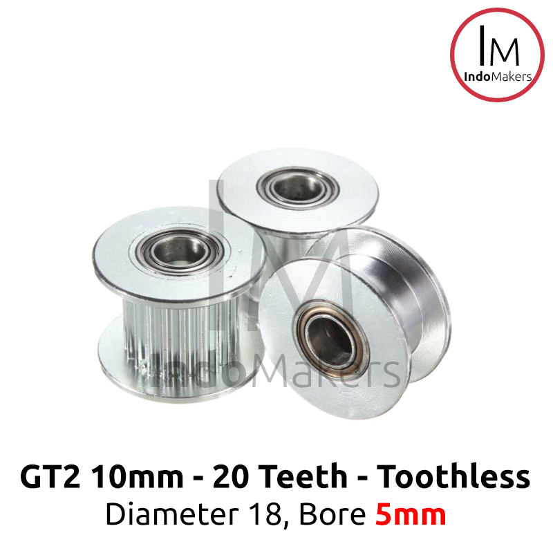 GT2 10mm Pulley Idler 20 Teeth Bore 5mm GT2 20T Toothless - Image 2