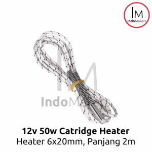 12V 50W 3D Printer Ceramic Cartridge Heater 6 x 20mm High Temperature 2 meter