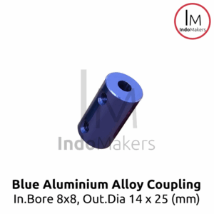 Blue Aluminum Alloy Coupling Coupler Bore 8mm dan 8mm D14 L25 6x8mm