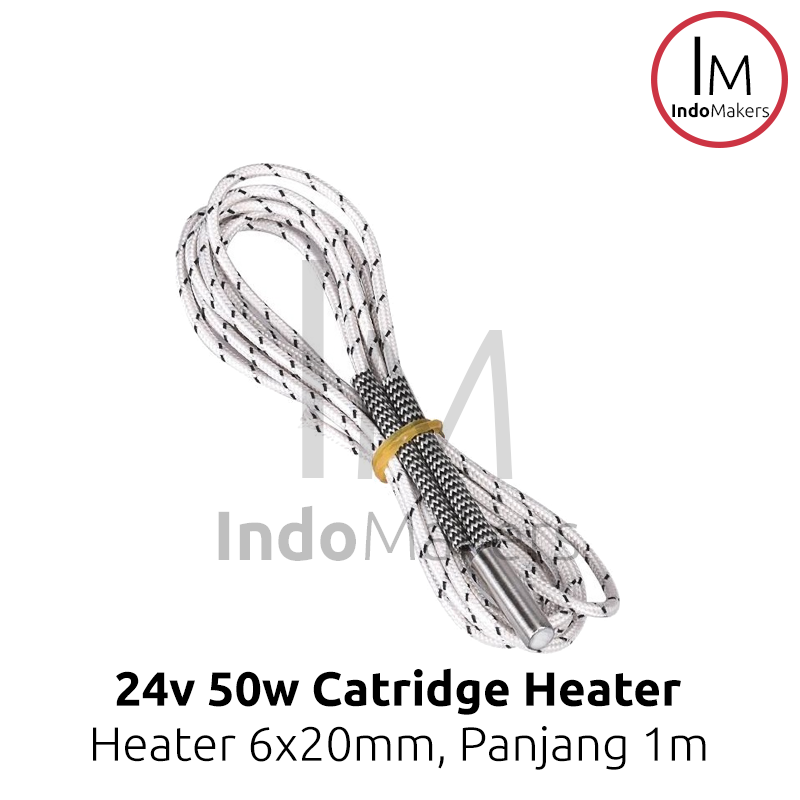 24V 50W 3D Printer Ceramic Cartridge Heater 6x20mm High Temperature 1m