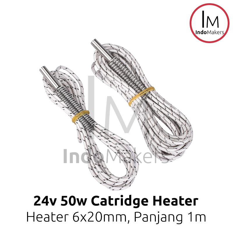 24V 50W 3D Printer Ceramic Cartridge Heater 6x20mm High Temperature 1m - Image 2