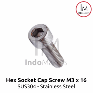 Hex Socket Cap Screw Stainless Steel M3 x 16mm Isi 10pcs
