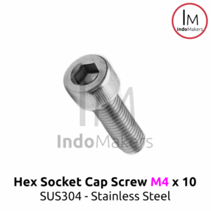 Hex Socket Cap Screw Stainless Steel M4 x 10mm Isi 10pcs