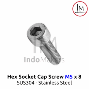 Hex Socket Cap Screw Stainless Steel M5 x 8mm Isi 10pcs