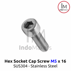 Hex Socket Cap Screw Stainless Steel M5 x 16mm Isi 10pcs