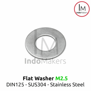 DIN125 Flat Washer / Ring Stainless Steel SUS304 M2.5 Isi 10pcs