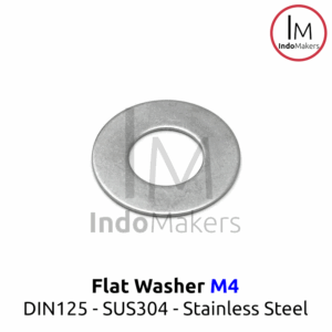 DIN125 Flat Washer / Ring Stainless Steel SUS304 M4 Isi 10pcs