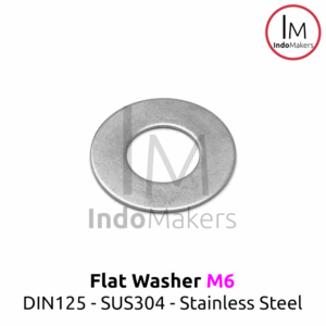 DIN125 Flat Washer / Ring Stainless Steel SUS304 M6 Isi 10pcs