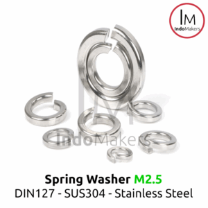 DIN127 Spring Washer / Ring Per Stainless Steel SUS304 M2.5 Isi 10pcs
