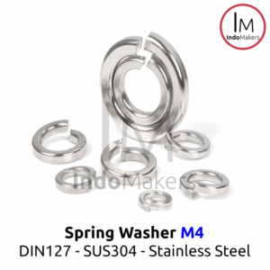 DIN127 Spring Washer / Ring Per Stainless Steel SUS304 M4 Isi 10pcs