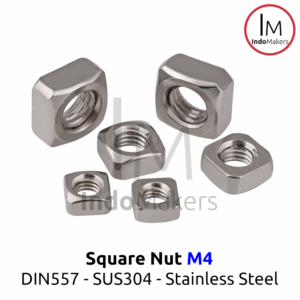 DIN557 Square Nut / Mur Kotak Stainless Steel SUS304 M4 Set 10pcs