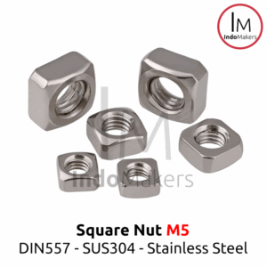 DIN557 Square Nut / Mur Kotak Stainless Steel SUS304 M5 Set 10pcs