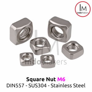 DIN557 Square Nut / Mur Kotak Stainless Steel SUS304 M6 Set 10pcs