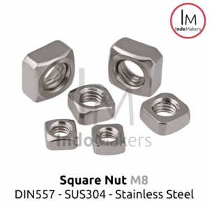 DIN557 Square Nut / Mur Kotak Stainless Steel SUS304 M8 Set 10pcs