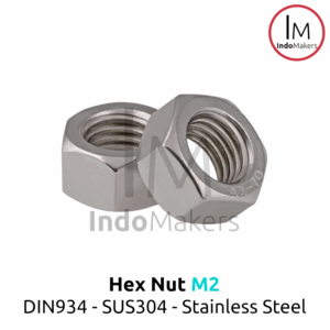 DIN934 Hexagon Nut / Mur Hexa Stainless Steel M2 Isi 10pcs