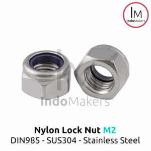 DIN985 Nylon Hex Nut / Mur Nylon Hexa Stainless Steel M2 Isi 10pcs