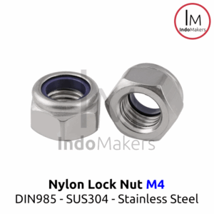DIN985 Nylon Hex Nut / Mur Nylon Hexa Stainless Steel M4 Isi 10pcs