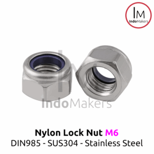 DIN985 Nylon Hex Nut / Mur Nylon Hexa Stainless Steel M6 Isi 10pcs