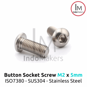 ISO7380 Button Hex Head Screw / Baut L Button Stainless Steel M2x5mm Isi 10pcs