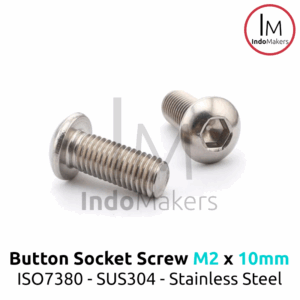 ISO7380 Button Hex Head Screw / Baut L Button Stainless Steel M2x10mm Isi 10pcs