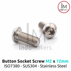 ISO7380 Button Hex Head Screw / Baut L Button Stainless Steel M2x12mm Isi 10pcs
