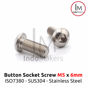 ISO7380 Button Hex Head Screw / Baut L Button Stainless Steel M5x6mm Isi 10pcs