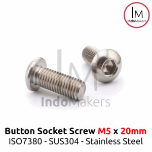 ISO7380 Button Hex Head Screw / Baut L Button Stainless Steel M5x20mm Isi 10pcs