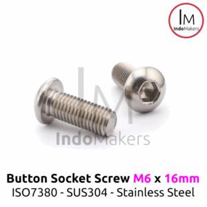 ISO7380 Button Hex Head Screw / Baut L Button Stainless Steel M6x16mm Isi 10pcs