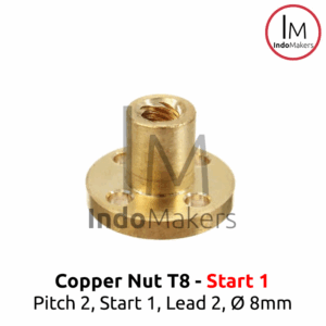 Copper Nut 3D Printer Lead Screw 8mm Lead 2mm Start 1