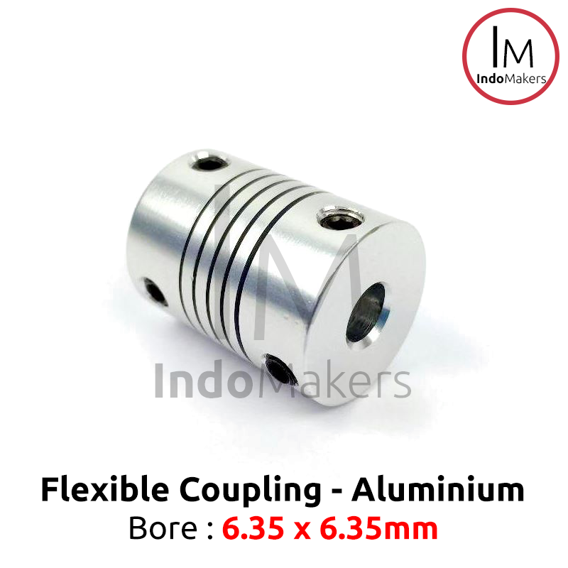 Flexible Coupling 6.35x6.35mm Coupler Alumunium D19 L25