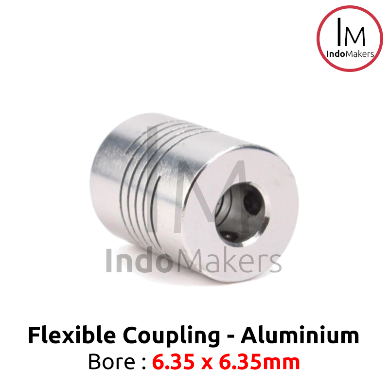 Flexible Coupling 6.35x6.35mm Coupler Alumunium D19 L25 - Image 2