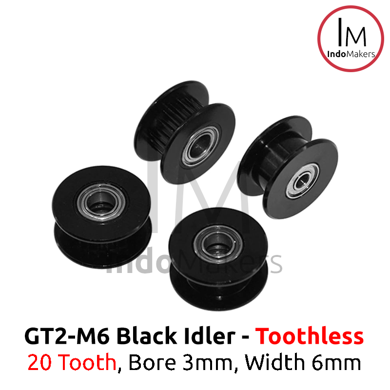 GT2 Timing Pulley Idler 20 No Teeth Bore 3mm 2GT 20T Toothless - BLACK - Image 5