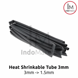 Heat Shrink Tube / Selongsong Bakar / Isolasi Bakar 3mm - Hitam 100cm