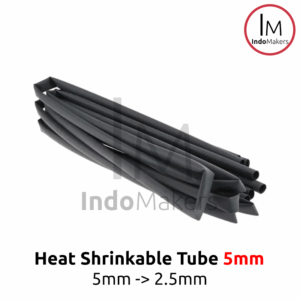 Heat Shrink Tube / Selongsong Bakar / Isolasi Bakar 5mm - Hitam 100cm