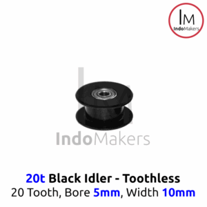 GT2 M10 Timing Pulley Idler 20 No Teeth Bore 5mm 2GT 20T Toothless BLACK
