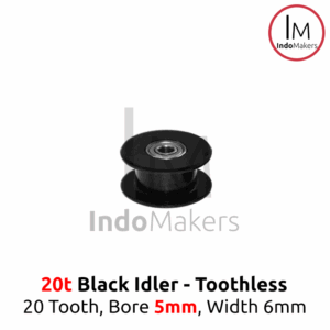 GT2 M6 Timing Pulley Idler 20 No Teeth Bore 5mm 2GT 20T Toothless BLACK