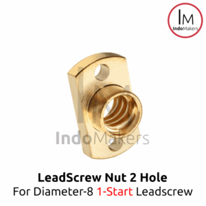 Brass Leadscrew T8 Nut 2-Hole Mount Lead 2 Pitch 2mm Start 1 Diameter 8