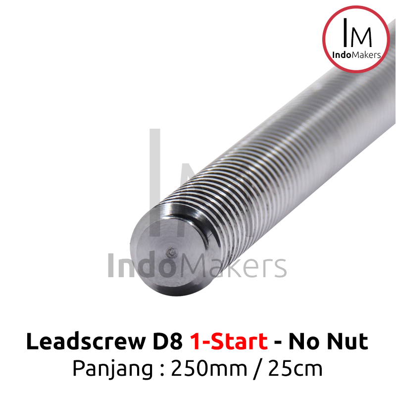 3D Printer Leadscrew T8 1 Start Panjang 250mm Diameter 8 No Nut - Image 2