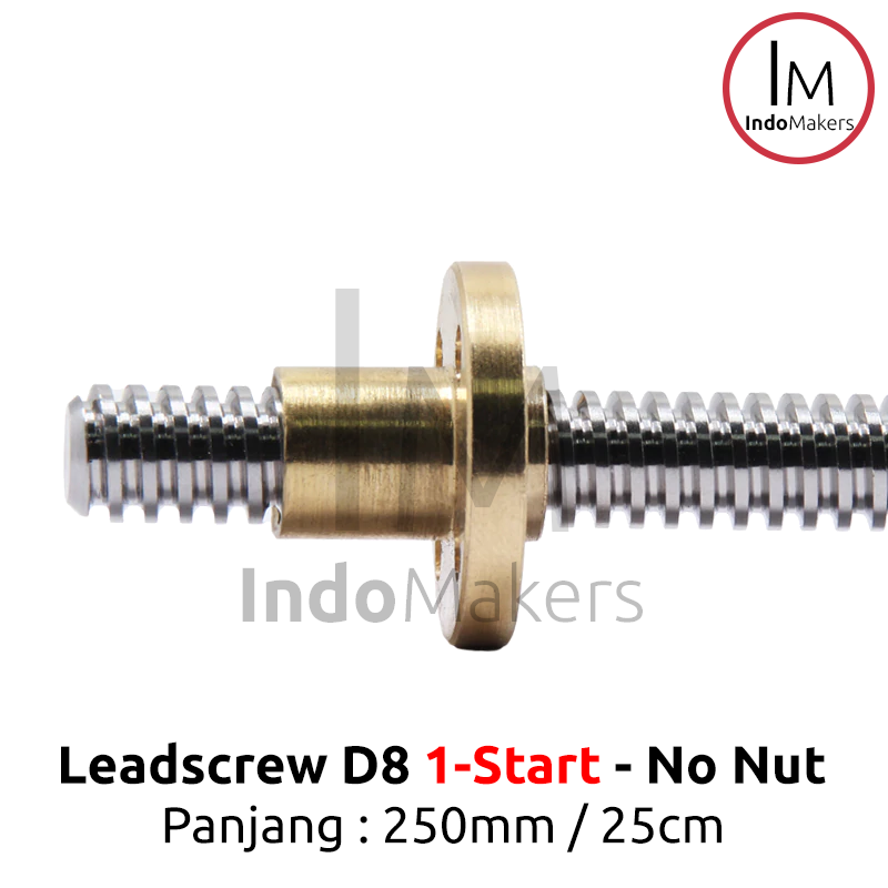 3D Printer Leadscrew T8 1 Start Panjang 250mm Diameter 8 No Nut - Image 3