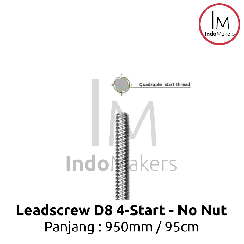 3D Printer Lead Screw T8-2-D8 950mm Leadscrew No Nut - Image 4